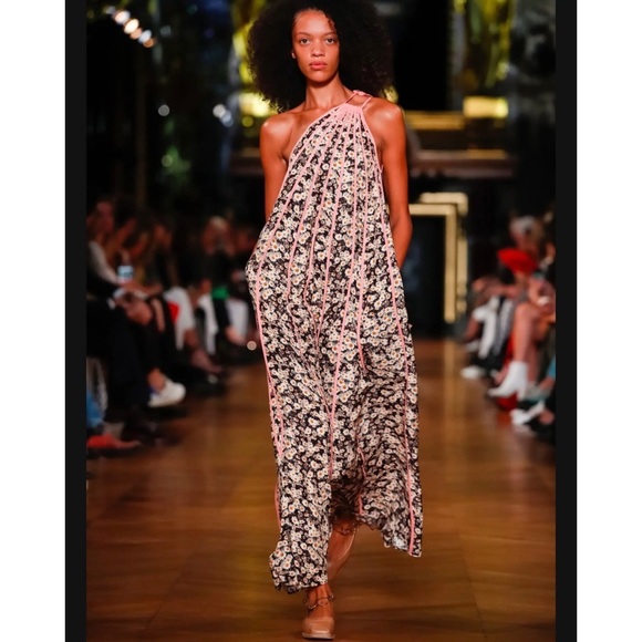 Stella McCartney Louisa Silk Stripe One-Shoulder Floral Dress NWT - Picture 6 of 10